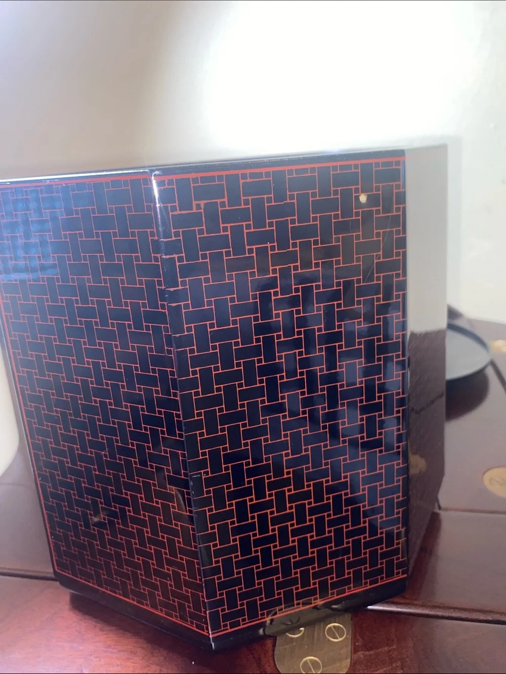 Mid-Century vintage Japanese lacquerware ice bucket vintage barware